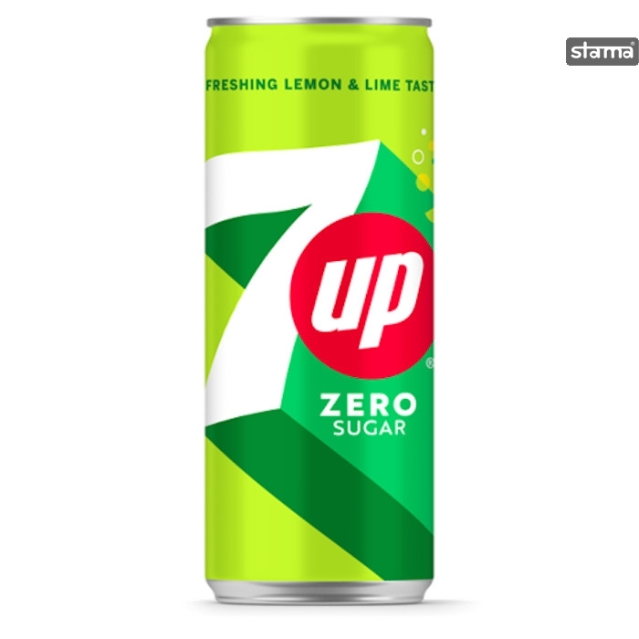 CARBONATED DRINK SEVEN UP ZERO SUGAR CAN 330ml - Stama Co. Ltd