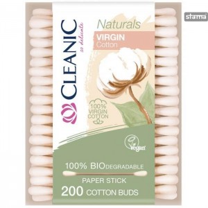 COTTONBUDSBIODEGRADABLECLEANICNATURALSVIRGINCOTTON200pcs