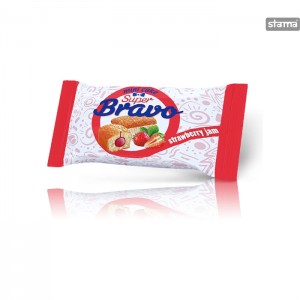 MINICAKEBRAVOWITHSTRAWBERRYCREAMFILLING1x16PCSx30g