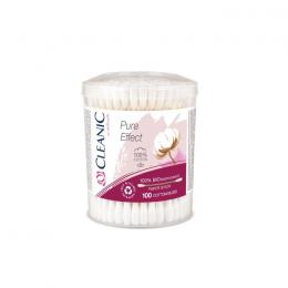 COTTON BUDS BIODEGRADABLE CLEANIC PURE EFFECT ROUND BOX 100pcs