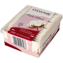 COTTON BUDS BIODEGRADABLE CLEANIC PURE EFFECT RECTANGULAR BOX 200pcs
