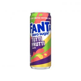 CARBONATED DRINK FANTA TUTTI FRUTTI ZERO SUGAR CAN 330ml