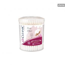 COTTON BUDS BIODEGRADABLE CLEANIC PURE EFFECT ROUND BOX 100pcs